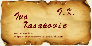 Ivo Kasapović vizit kartica